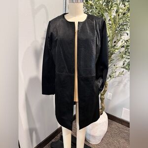Vegan leather topper coat